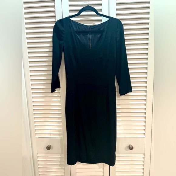 Dolce & Gabbana black silk sheath dress size 42 IT 4-6 US - Picture 8 of 12